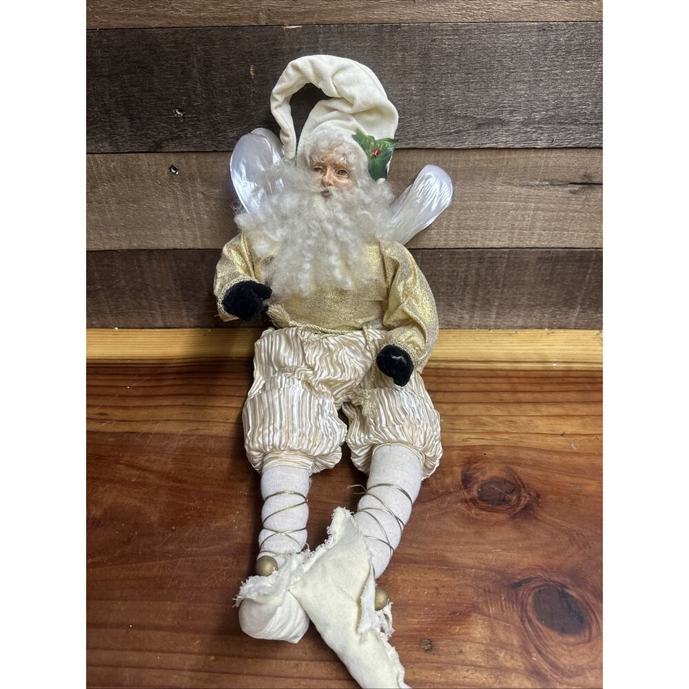 Vintage Mark Roberts Christmas Santa Fairy Gold Ivory 19" Figurine